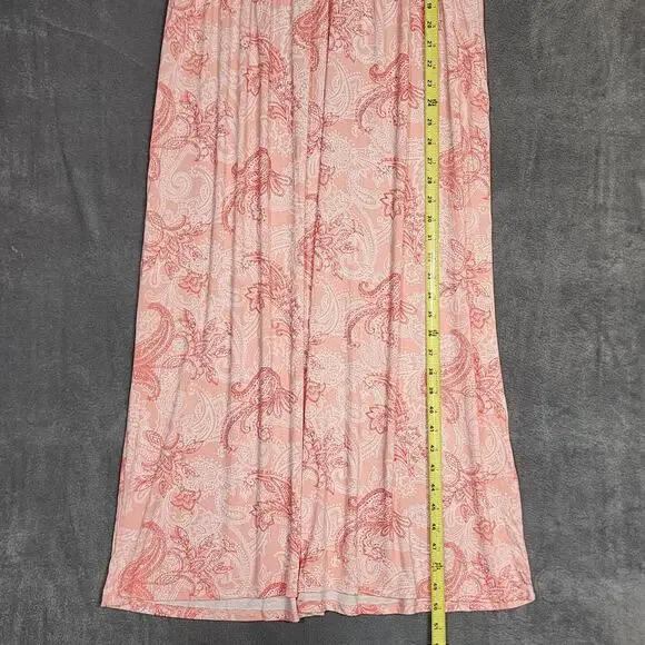 Charter Club Sleeveless Nightgown Lace Trim Orange Blossom Paisley Medium - Picture 8 of 9